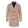 2024 Autumn/Winter Men's Plaid Woolen Coat: Mid-Length, Warm, European Size