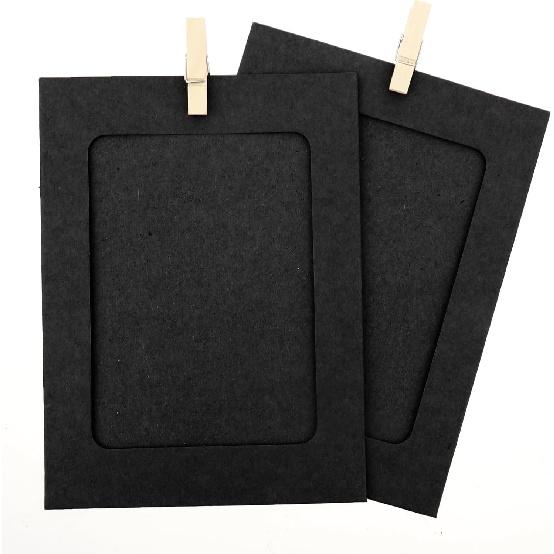 KALIONE 20pcs Paper Photo Frames, 4x6 Inch Photo Strip Frame Hanging Photos Display Banner, Picture String with Clips, Photos Holder for Wall,
