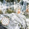 Runtow Luminous Spider Web & 50pcs Black Spider , Halloween Party Decorations,Outdoor Horror Haunted House Decoration Props