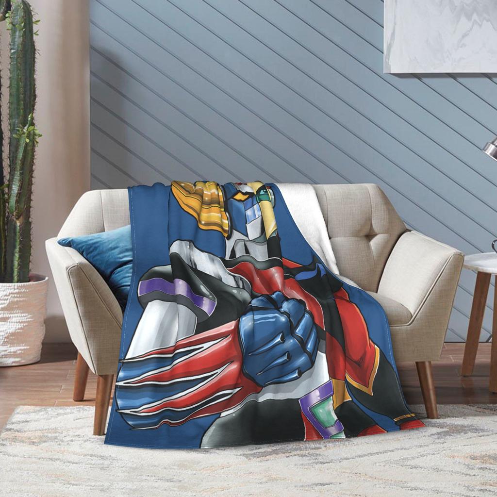 UFO Robot Grendizers Goldorak Fleece Throw Blankets Japan Anime for Bedding Knitted Blanket Car Super Soft Multifunction