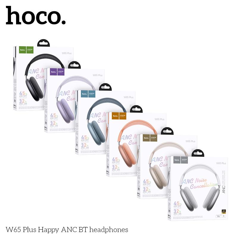 Hoco W65 Plus Kablosuz Kulaklık: Bluetooth 5.4, ANC Gürültü Engelleme, 45 Saat Çalma Süresi, Manyetik Kulaklıklar ve Nefes Alabilen Kafa Bandı