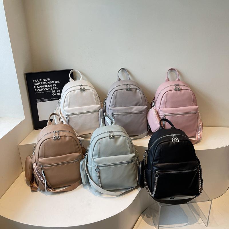 New Women's Backpack, Korean Version, Fashionable and Personalized Commuting Backpack with Coin Purse, Single Shoulder Bag