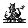 Custom Fire Dragon Metal Wall Decor - Personalized Fire Dragon Sign for Farmhouse Kitchen, Living Room & Office