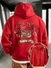 Halloween, Christmas Men'S Hoodie, New York 96 Digital City Print And Retro Urban Trendy Style, Suitable for Autumn/Winter Wear; W