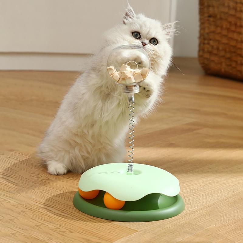 Cat Puzzle Food Leaking Ball Toy Cat Dog Interactive Treat Leaking Toy Slow Cat Dog Feeder Cat Turntable Toys Pet Supplies