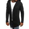 Men Splicing Hooded Solid Trench Coat Jacket Cardigan Long Sleeve Outwear Blouse