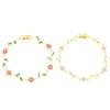 Multiple Color Flower  Branch Leaf Bracelet Dopamine Niche Women'S Bangle Jewelry Gifts