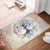 Norse Tree Of Life Printed Flannel Door Mat Viking Rune Design Soft Absorbent Rug For Home Decor Gift Idea