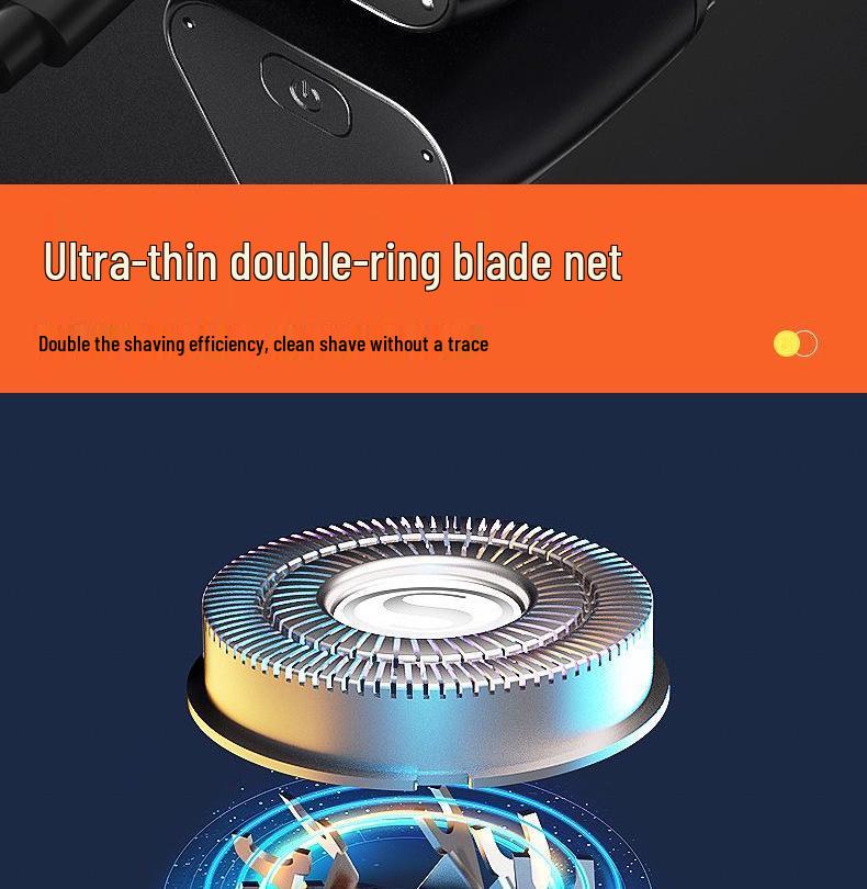 Men's Rechargeable Mini Three-Blade Electric Razor - Portable Magnetic Suction Beard Trimmer