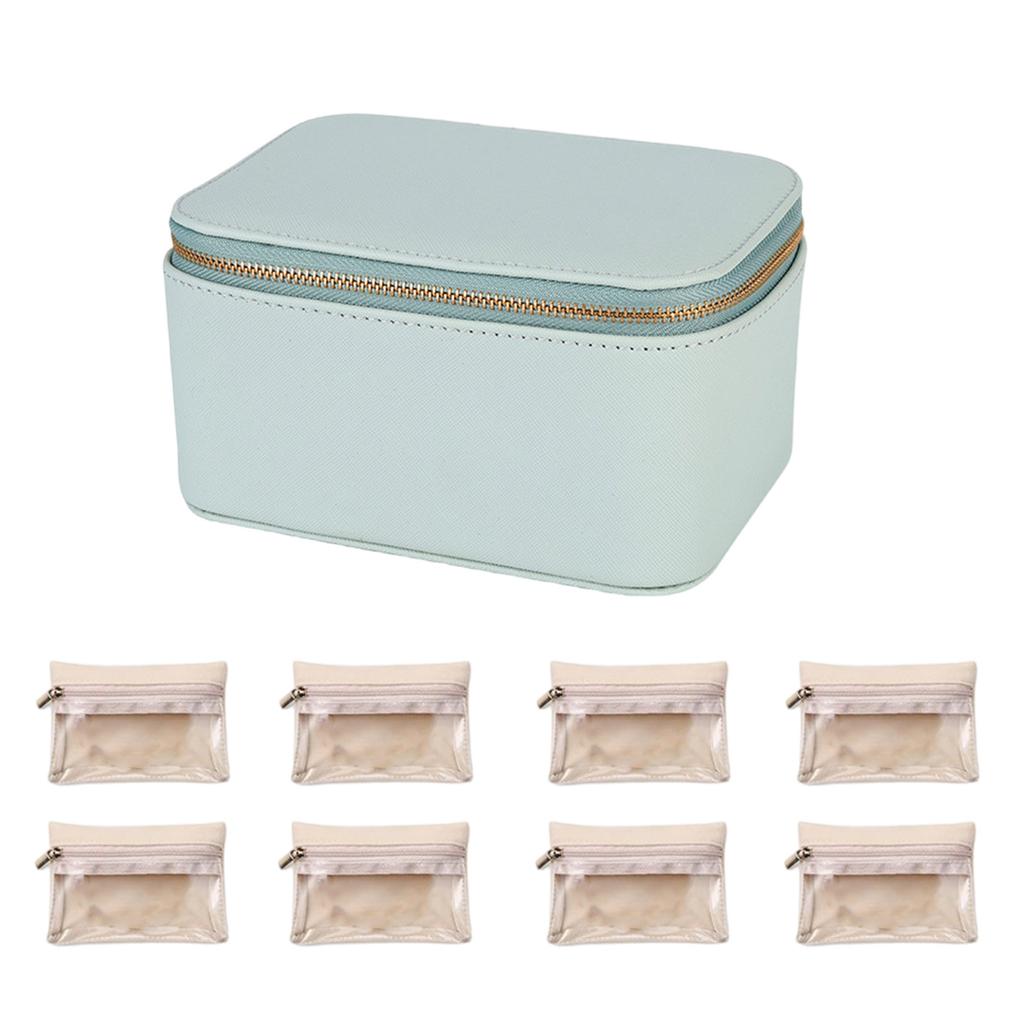 PU Leather Jewelry Organizer Case Multipurpose Jewelry Case with 8 Pockets for Sorting PU Organizers for Daily Use