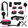 BDSM Kits Exotic Bed Bondage Set Exotic Sex Toys For Adults Games Leather Handcuffs Whip Gag Nipple Clamps Women Sex Products