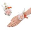 1PC Corsage And Boutonniere Set Simulated Wrist Flower With Chest Flower Rose Prom Flower Wrist Corsage Bracelets For Wedding