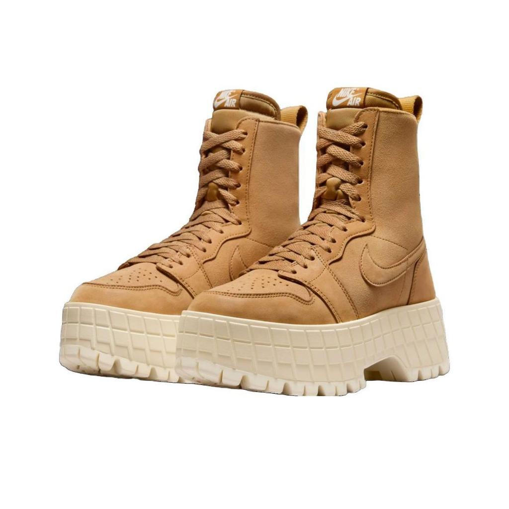 Air Jordan 1 High Brooklyn Wheat Muslin Women Sneakers Tan FJ5737-700
