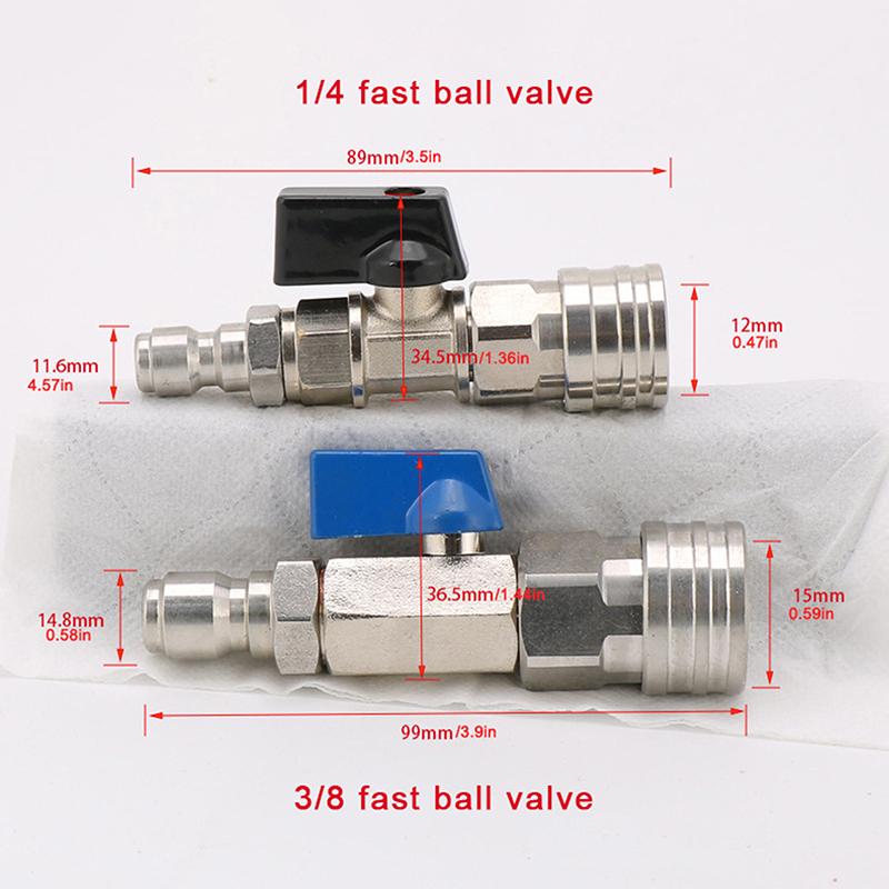 High Pressure Washer Ball Valve With 3/8 Or 1/4 Inch Quick Connector For Water Pumps Tanks Faucet Washer Hose Water Flow Switch