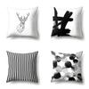 Polyester Pillowcase Peach Leather Velvet Black and White Geometric Printed Pillowcase Waist Cushion Cover Bedside Cushion Cover Bedside Cushion Cover