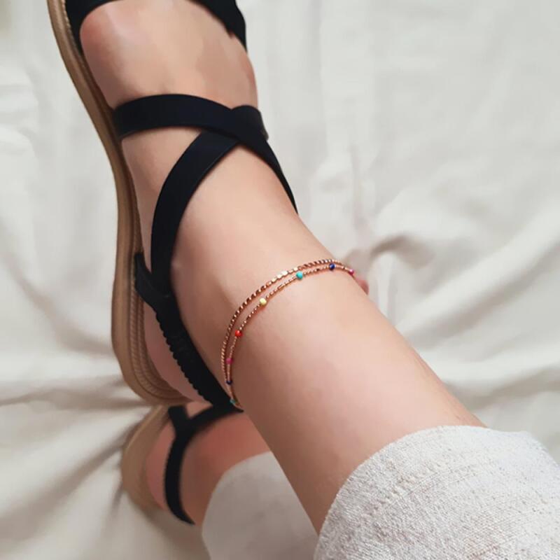 

Togda Silver Detail Gold Anklet Color Women s Pink Gold pink gold