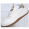 New Men's Shoes Spring Breathable Casual Shoes Leather Sports Board Shoes Trend Versatile Thick-soled White Shoes