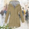 Women's Hooded Rain Jacket Outdoor Hiking Coat with Zipper
