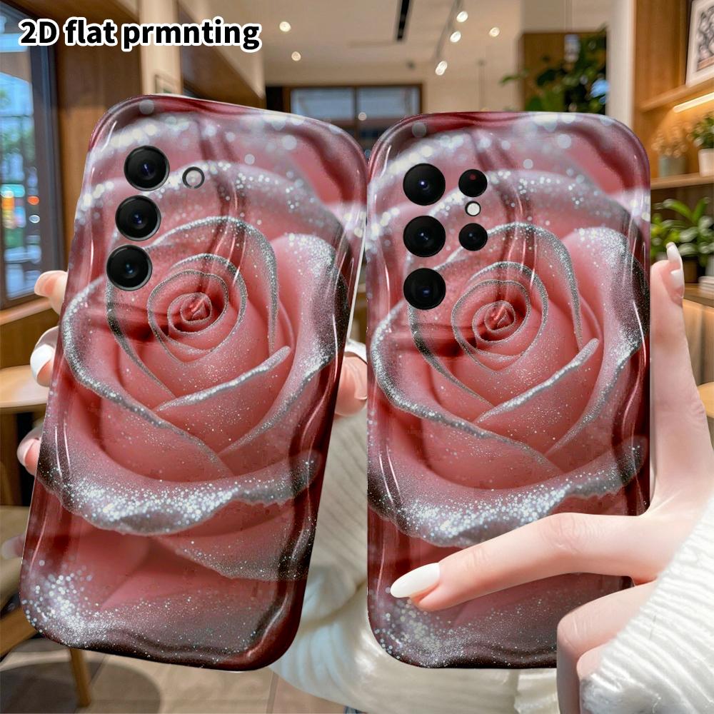 Phone Case: 2D flat, fits Samsung Galaxy A34 A35 M05 M06 S20 S22 S21 FE Plus 5G, close-up of pink rose, perfect Christmas and Halloween holiday gift