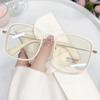 Woman Large Square Frame Glasses Ins Girl Fashion Transparent Reading Glass High-Definition Anti-Blue Light Computer Eyeglasses