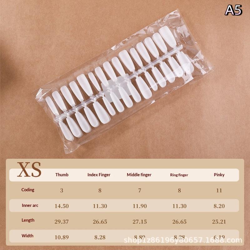 300Pcs/Bag Full Cover Press On Fake Nails Matte Ultrathin TransparentCoffin Tips Nails Extension Diy Practice Nail Tool