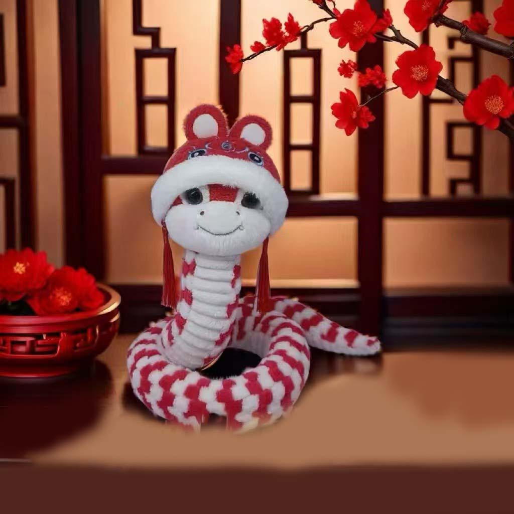 25/35cm Snake Accessory Oranments New Year Cosplay Gift Chinese Style Snake Doll Plush Cute for Girl Boy Birthday Gift
