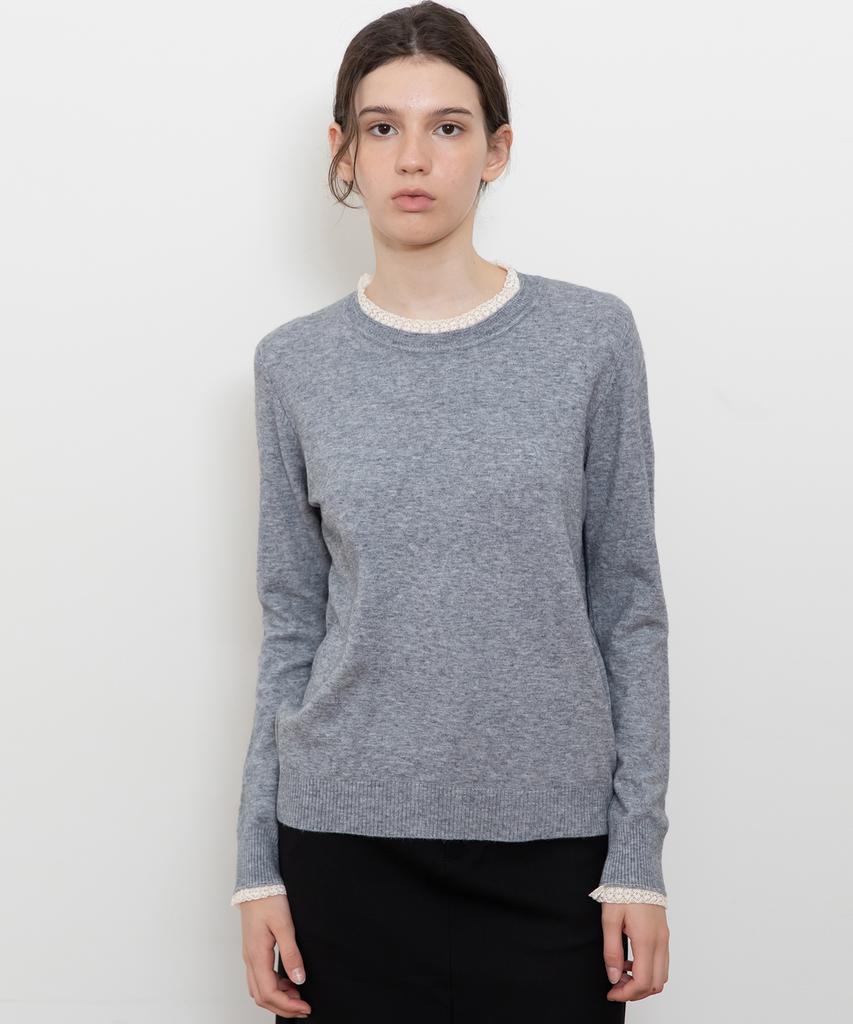 JMARKNEWYORK Lace Layered Knitwear_3Color