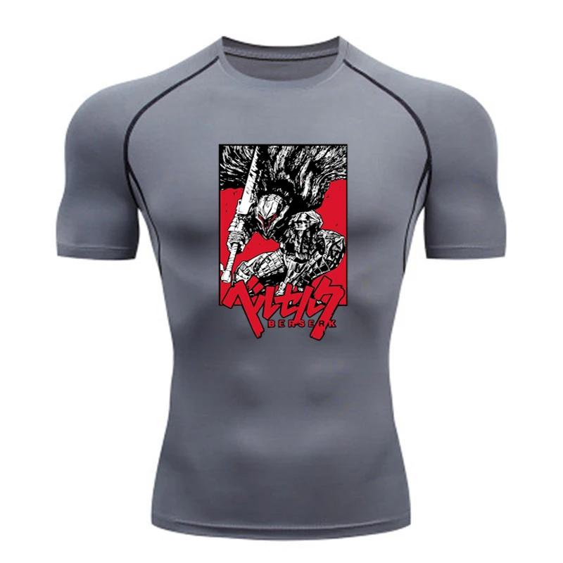 Sportswear for Men Gym Anime Berserker Men's Compression T-shirt Sports Tights Fitness Long Sleeve Running Training Sportswear
