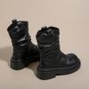 Thick-soled Martin Boots, New Women's British Retro Short Boots, Increased Height and Thinness, Thick Heels, Stacked Boots, Medium Boots