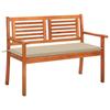 VidaXL 2-Seater Garden Bench with Cushion Patio Furniture Park Bench Terrace Furniture Outdoor Bench 120 Cm Wood 3060972