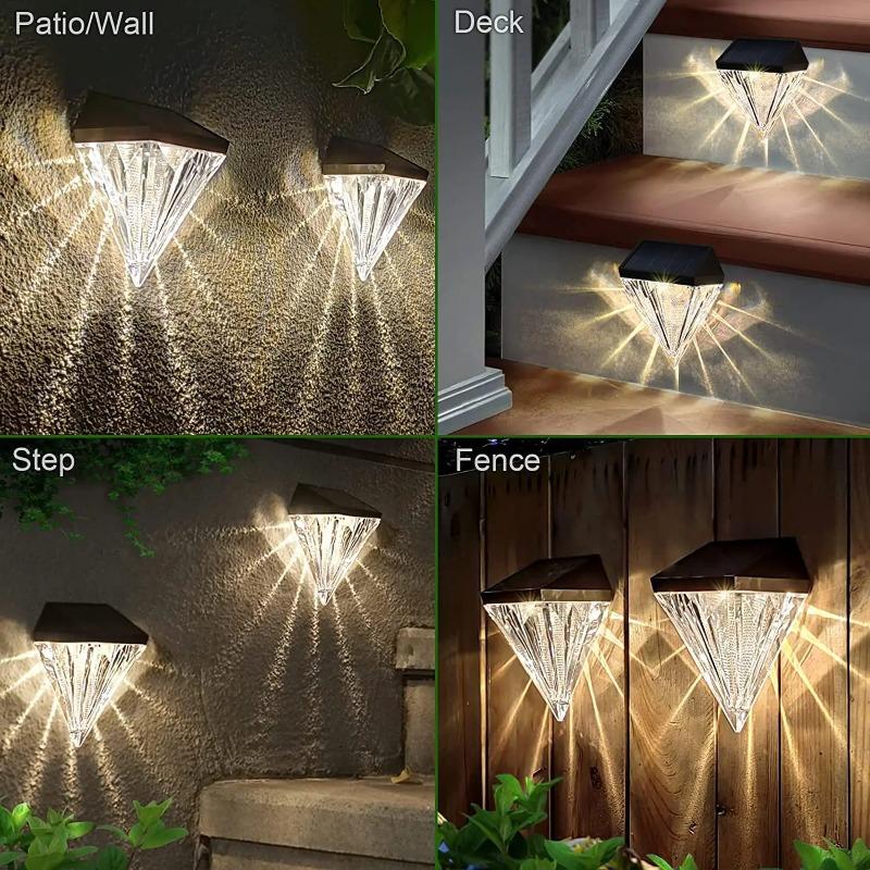 Solar Wall Lamp with Smart Light Control, LED Landscape Lighting for Garden, European Courtyard, Fence  Waterproof Wall Washing Lamp Night Light