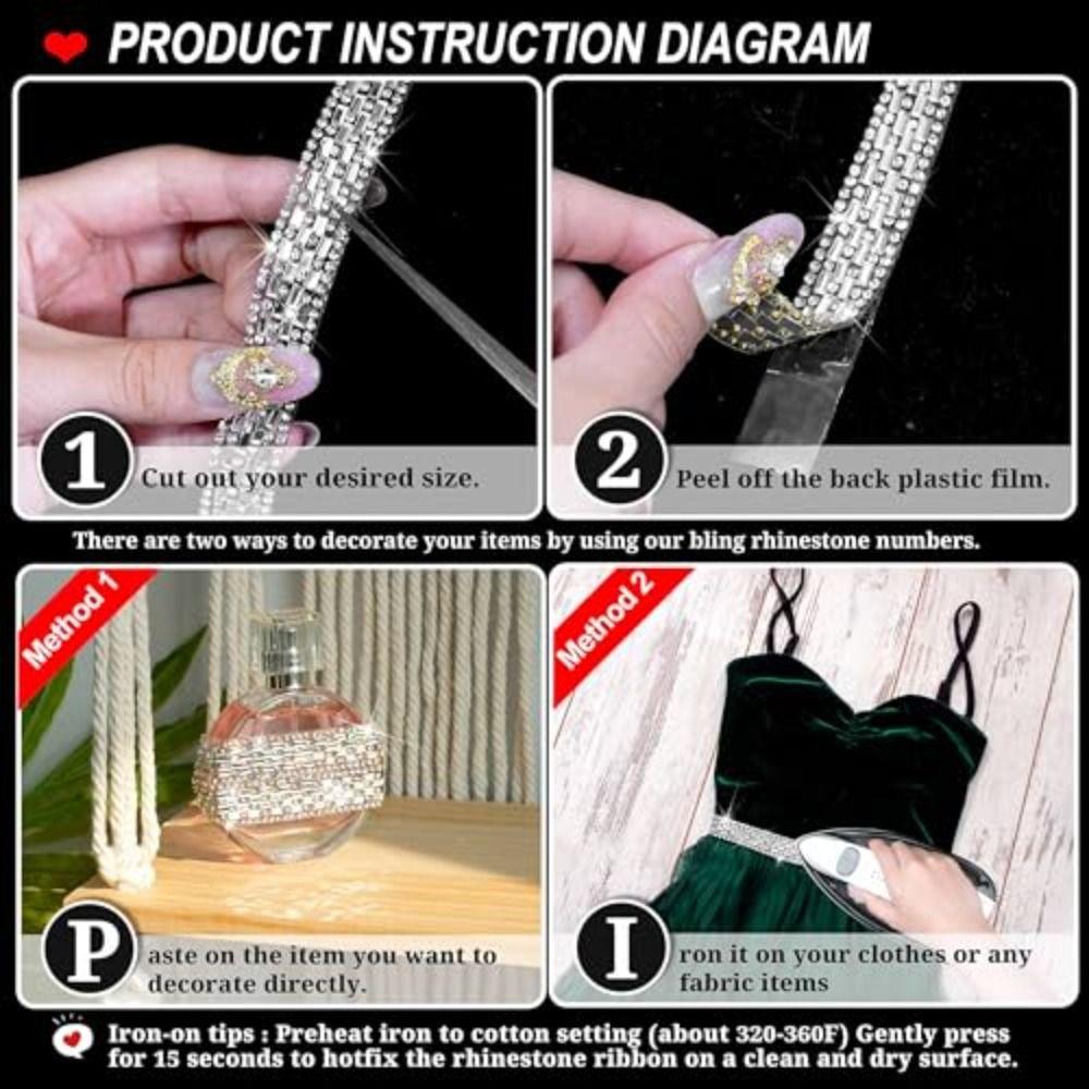 DIY Self Adhesive Rhinestone Strips Sewing Accessories Bling Rhinestone Trim Tape  Wedding Decor