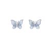 111 silver needle blue gradual change crystal butterfly stud earrings exquisite small personality versatile earrings temperament new earrings