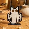 Minimalist Halloween Party Favors Ghost Cat Ornament, Wooden Decoration, Spooky Cute Fall Seasonal Table Centerpieces Centerpiece for Home Office