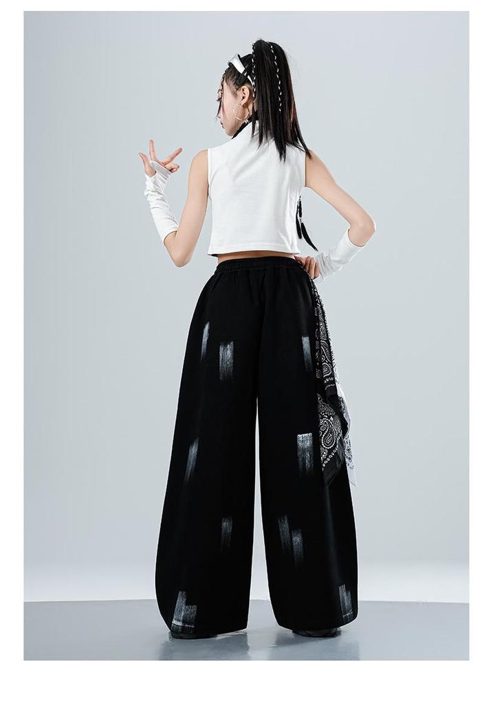 Trendy Girls' Jazz & Hip Hop Dance Crop Top Performance Costume