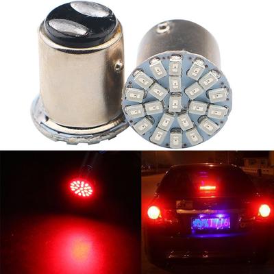 2 τμχ Αυτοκίνητο Κόκκινο 1157 BAY15D 22SMD λάμπα LED οπίσθιο σπάσιμο φλας Αυτόματο