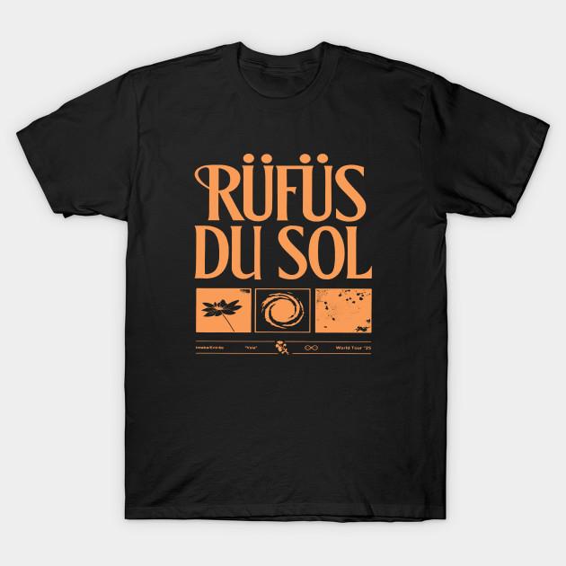 

Men Black Print T-shirt Rufus Du Sol Inhale Exhale World Tour 2025 No-Cut Transfer Paper Print Cotton Tshirt 4XL чёрный