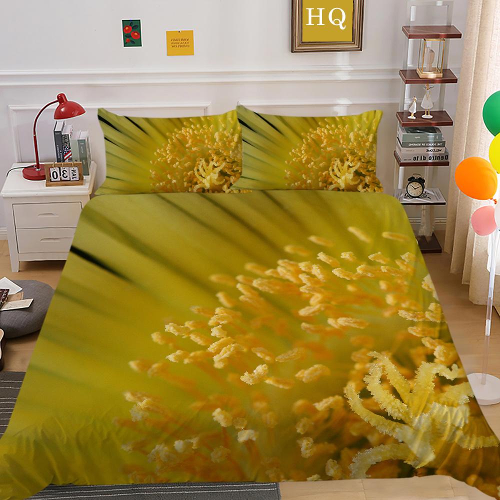 3D Flowers Printing Bed Cover King Size Bed Clothes Polyester Bedspreads Girl Fashion Home Bedclothes