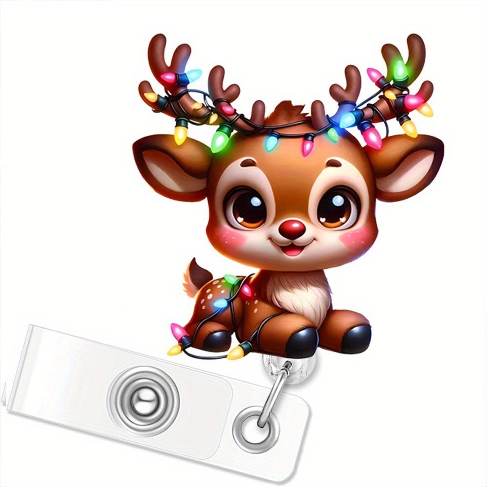 

Рождественский выдвижной бейдж-клип для офисных, медицинских и образовательных работников. прозрачный