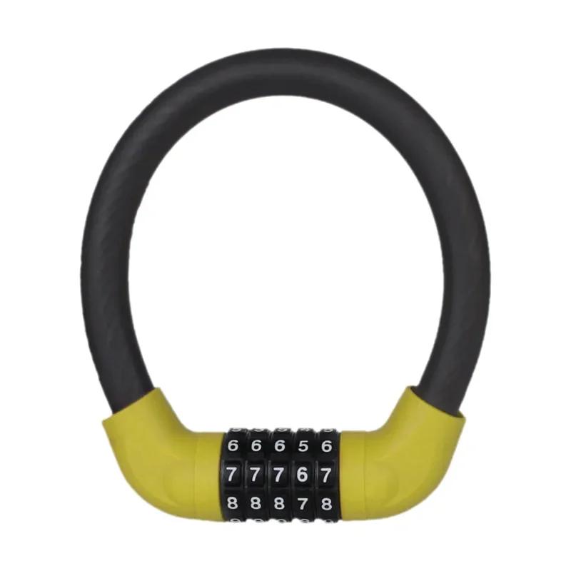 

Портативный противоугонный тросовый замок для велосипедов с 5-значным паролем, обернутый силиконом, антикоррозийный сплав, смелый дизайн для безопасности