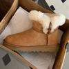 Wool~ 2025 women's winter fur integrated horn buckle short boots cotton shoes non-slip warm thick-soled snow boots