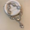 Necklace - women's court style vintage crystal pendant - evening gown & banquet accessory