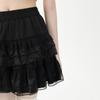 Women Lace Mini Skirt Summer Cake Ruffled High Waist Slim A Line Skirt Shorts Korean Female Kawaii Casual College White