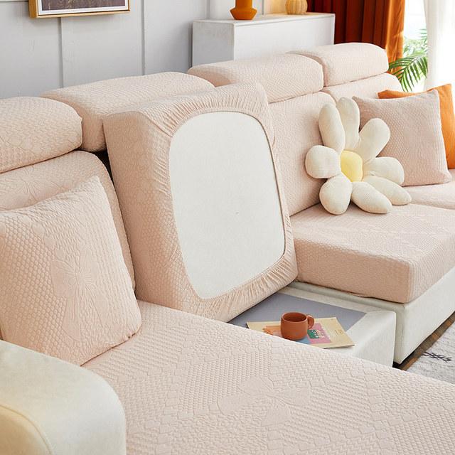 Hochelastischer Samt Sofasitzkissenbezug Kissen Couch Staubschutz Überwurf Möbel Schutz für Haustiere Kinder