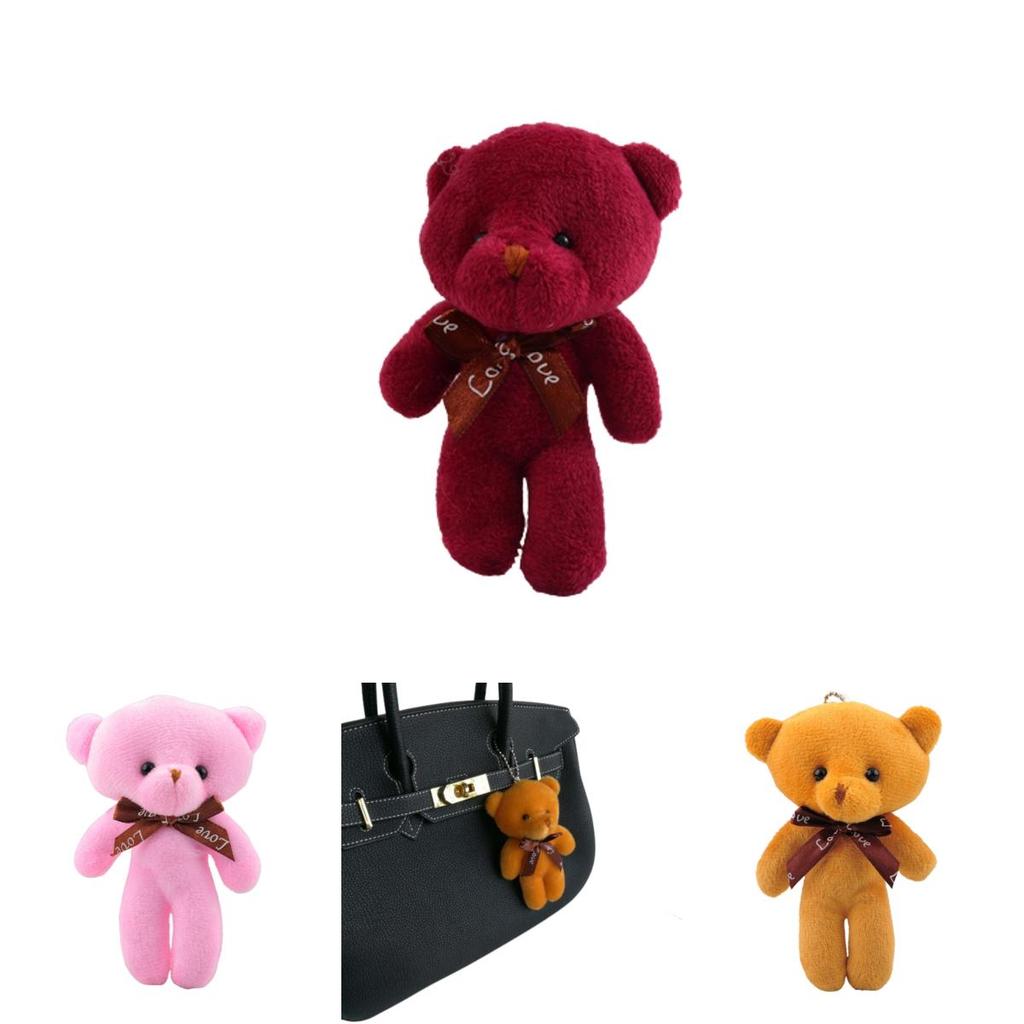 Soft And Durable Teddy Bear Stuffed Toy Keyring For Bag Or Car