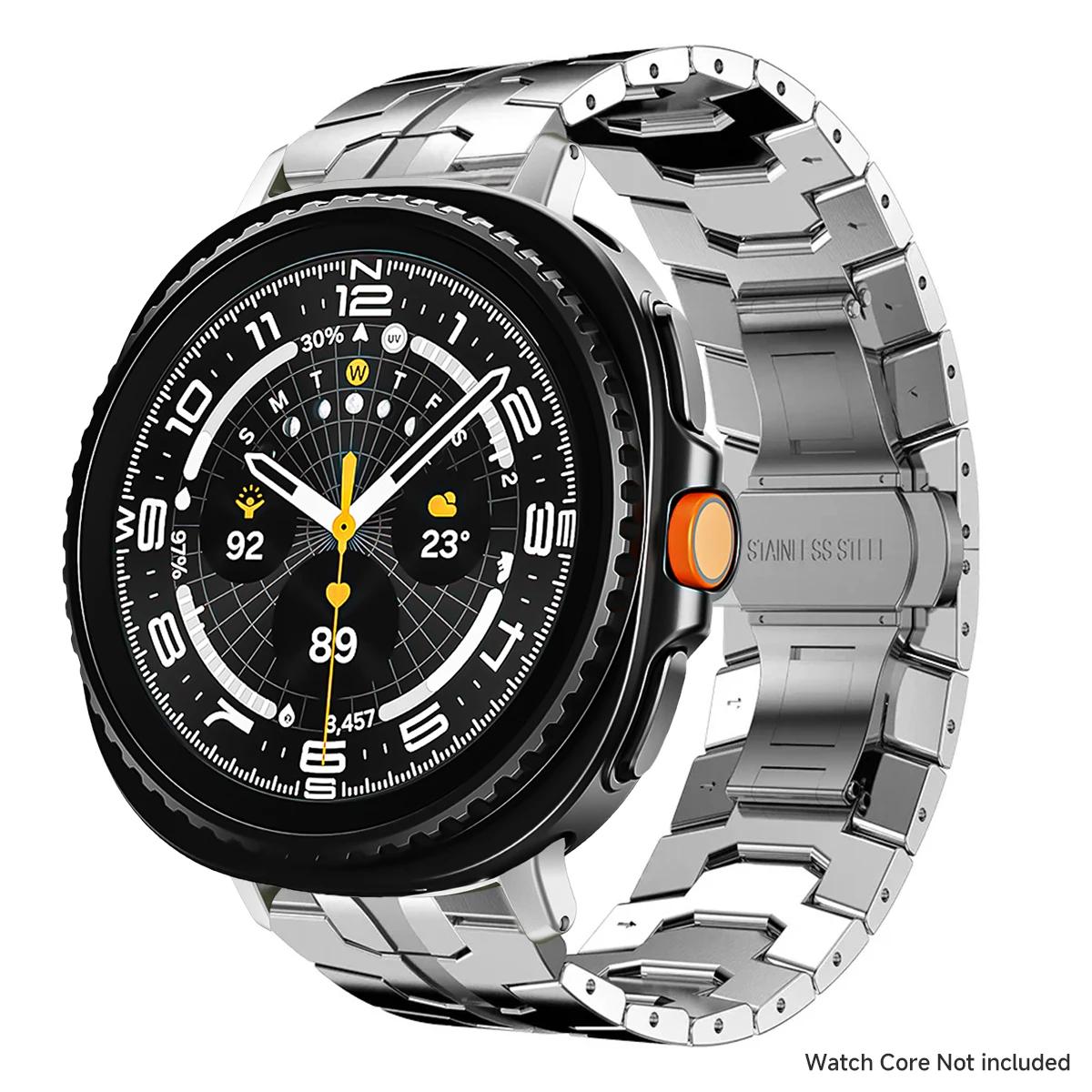 

Stainless Steel Band for Samsung Galaxy Watch 8 40mm 44mm Ultra 2 Correa Band Strap for Galaxy Ultra 47mm/8 Classic Watchband Galaxy Watch 8 44mm серебряный