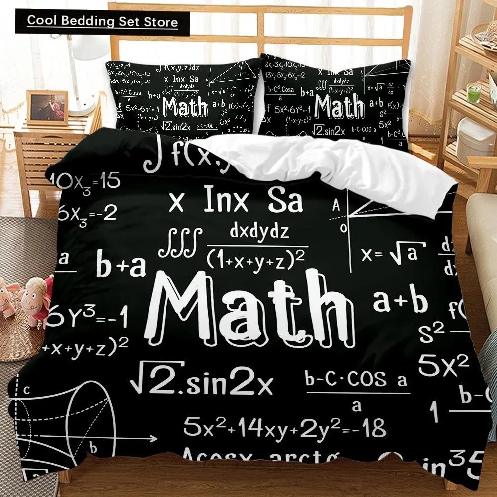 Neues Mathe-Gleichung Bettbezug-Set Queen-Size Mathematik Formel Bettwäscheset Junge Mädchen Pädagogisch Weiche Polyester Bettdeckenbezug