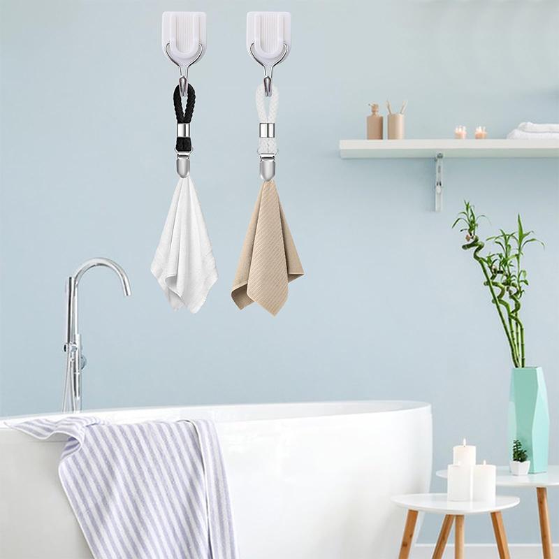 6 szt. Wiszących klipsów na ściereczki do herbaty, Metalowe klipsy na ręczniki kuchenne z pętelką do zawieszania, Haczyki klipsowe na ściereczki