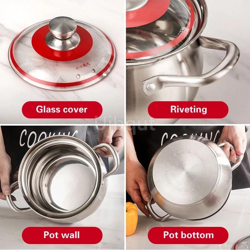 304 stainless steel Thickened soup pot New design General use of gas in induction cooker for porridge and soup big cooking pot