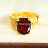 Garnet Oval Cut With 925 Sterling Silver Gold Plated Ring For Men's #B86 JL375671411906